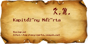 Kapitány Márta névjegykártya