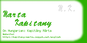 marta kapitany business card